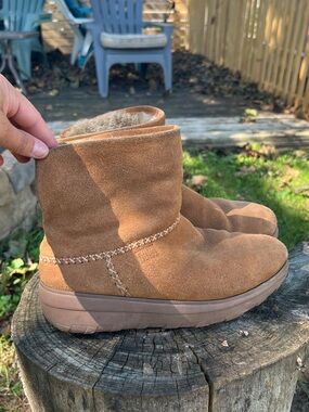 Fitflop Suede Boots Mukluk Shorty III Chestnut Size 5